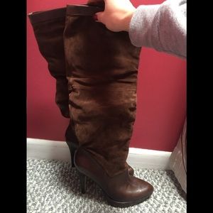 Nine West high heeled brown boots